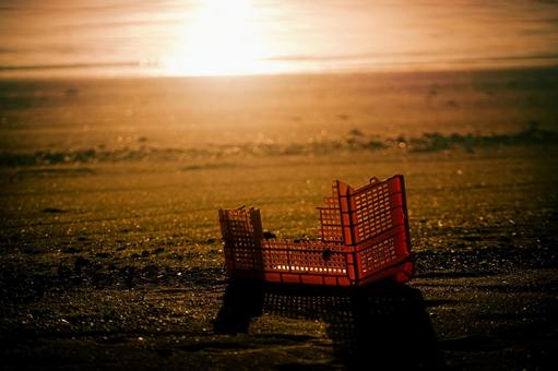 ＜五島の風景>夜明けの多郎島海水浴場の写真