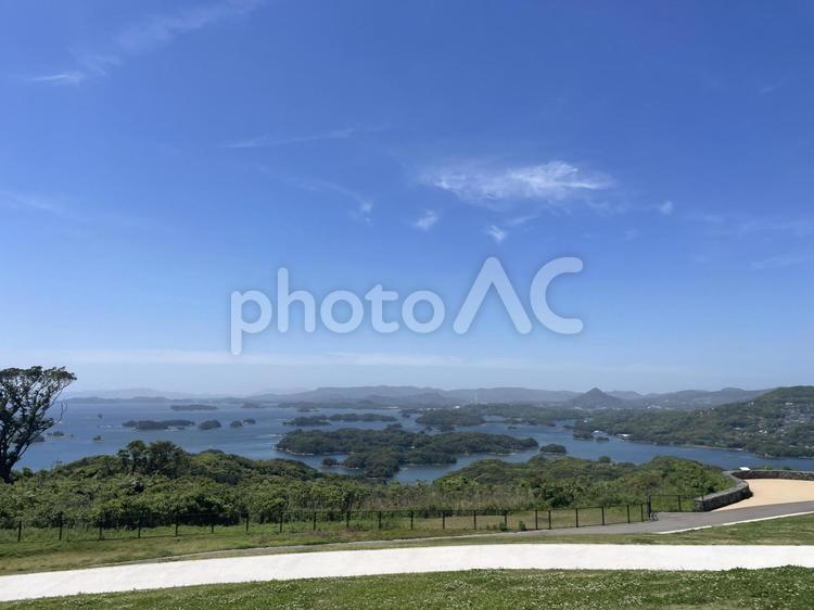 九十九島観光公園からの風景 九十九島観光公国,九十九島,景色の写真素材