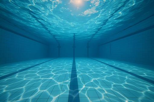 光差し込む水中プール 光差し込む水中プールの写真