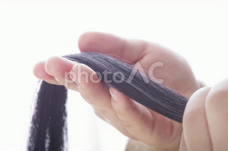 アジア人女性の美しい黒髪 髪の毛,髪,ヘアスタイルの写真素材