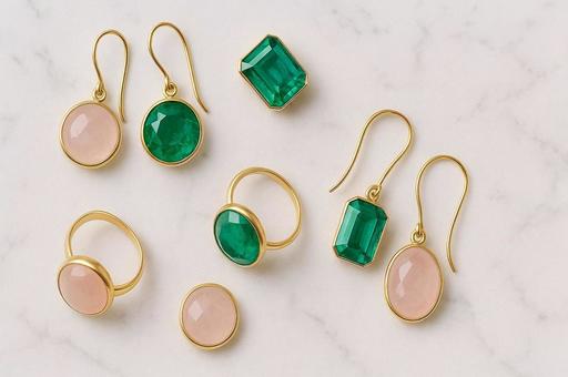 上品に輝く天然石ジュエリーの写真