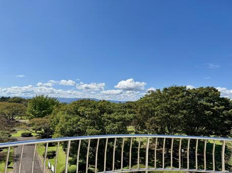 展望台からの眺め 青空,青,空の写真素材