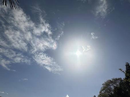 青空と太陽の写真