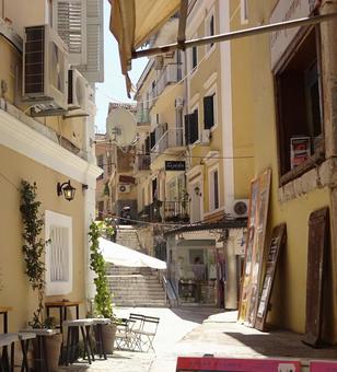 ギリシャの街並み ギリシャ,街並み,道の写真素材