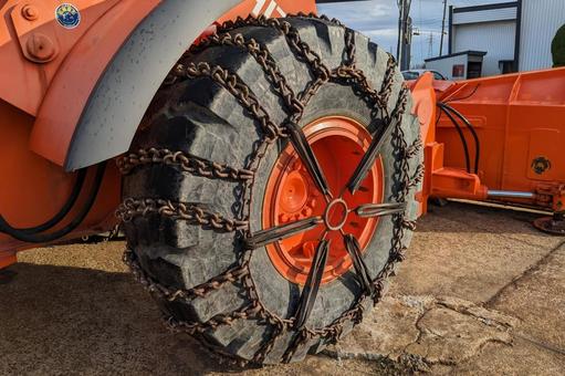 除雪車タイヤチェーン 上越,新潟,重機の写真素材