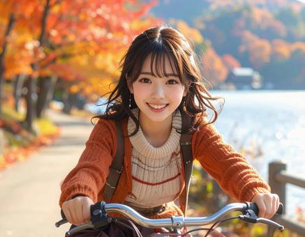秋のサイクリング 秋のサイクリングの写真