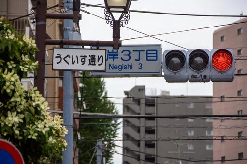 うぐいす通り商栄会 うぐいす通り商栄会 谷,うぐいす通り,根岸の写真素材