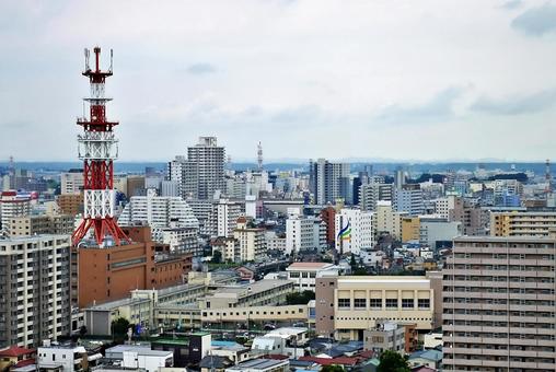 宇都宮市役所から望む市街地風景 市街地,宇都宮市,宇都宮市役所の写真素材
