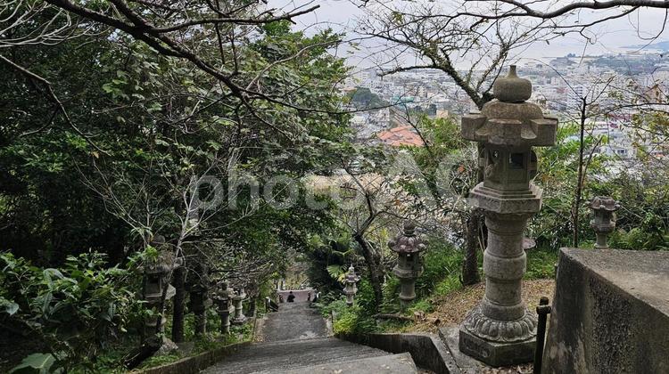 名護城から見える景色 名護,沖縄,名護城の写真素材