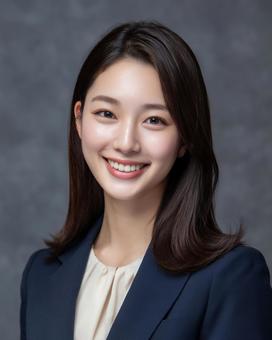 スーツ姿の女性社員の証明写真の写真