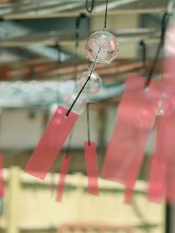 風鈴 夏,風鈴,ピンクの写真素材