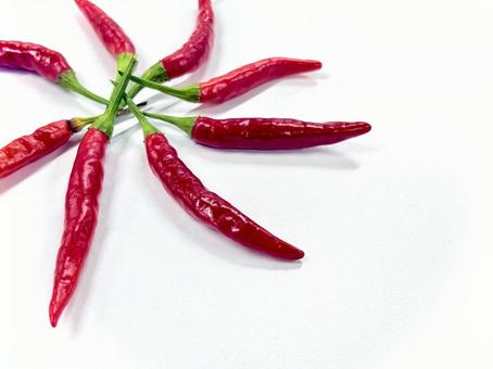 風車状に並べた唐辛子 04 唐辛子,トウガラシ,辛いの写真素材
