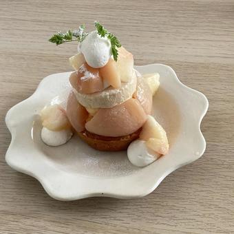 Peach tea mousse fruit tart, JPG