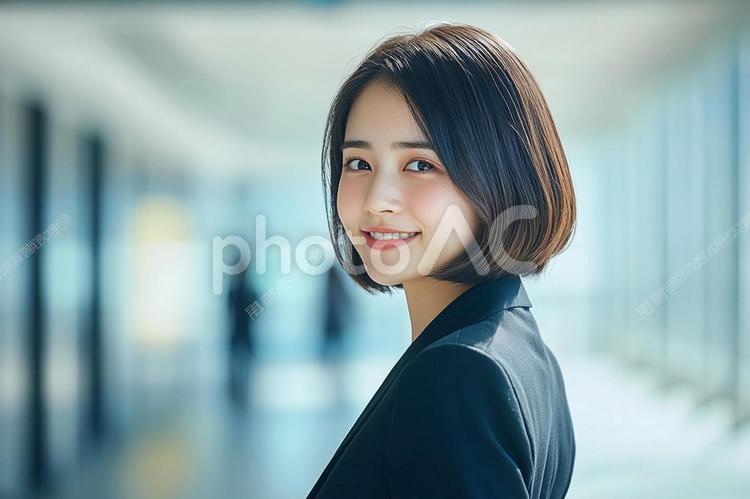 振り返るビジネスウーマン ビジネス,女性,人物の写真素材