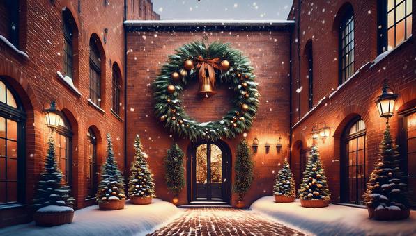 クリスマスリース クリスマスリース,リース,クリスマスの写真素材