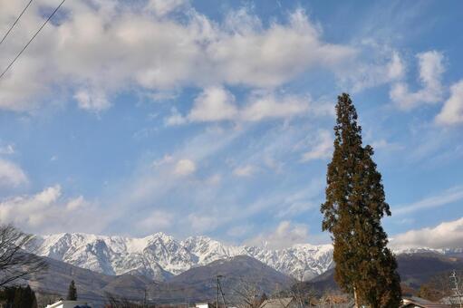 雪　山　白馬 冬景色,自然,ホワイトの写真素材