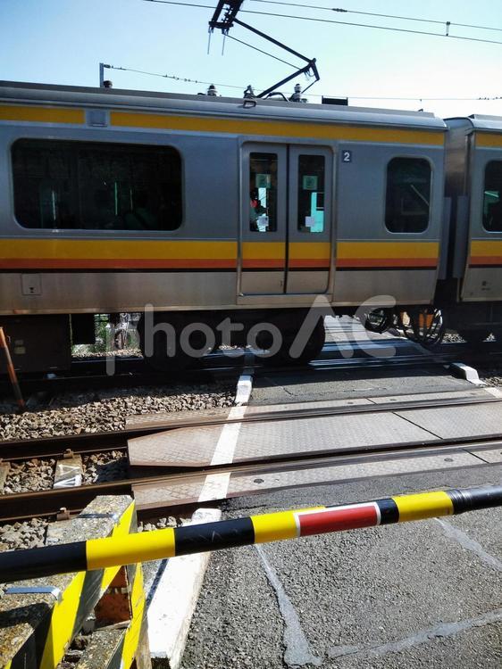南武線２ 南武線,通過,踏切の写真素材