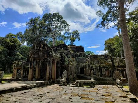 アンコールワットの石畳 アンコールワット,海外,旅の写真素材