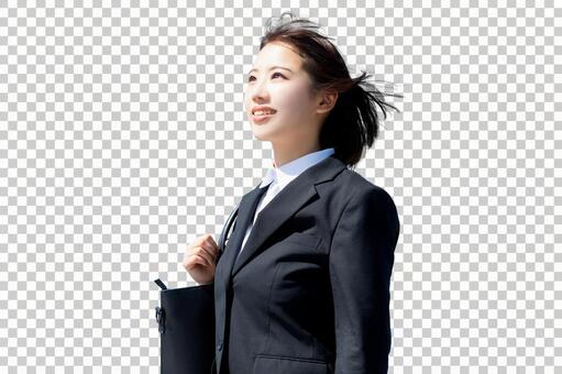 就活生・新入社員の女性 背景透過PSD 女性,人物,ビジネスの写真素材