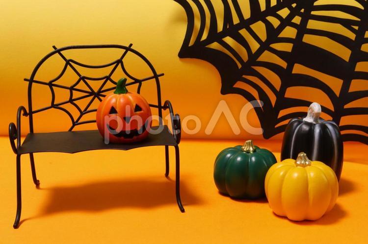 黄色系の背景のハロウィン画像　７ ハロウィン,ハロウィーン,かぼちゃの写真素材