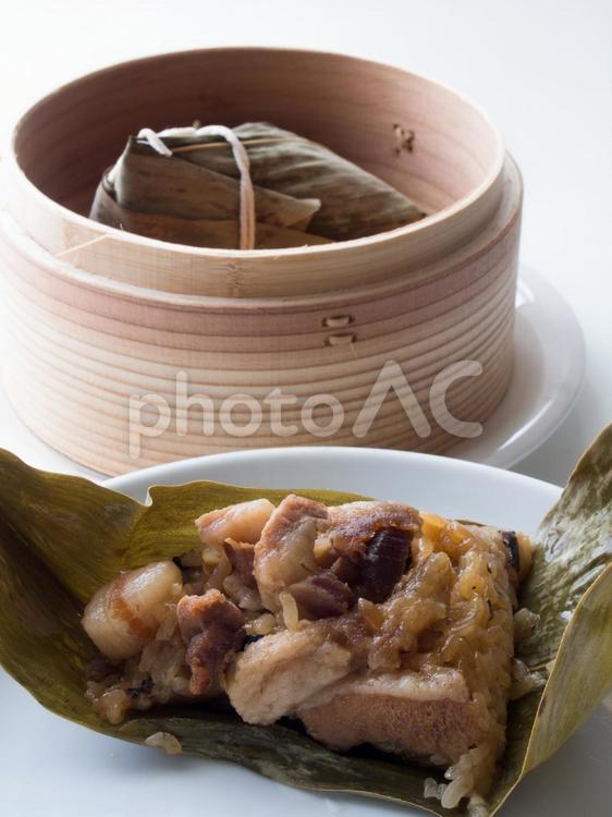 中華ちまきと蒸籠 ちまき,粽,中華の写真素材