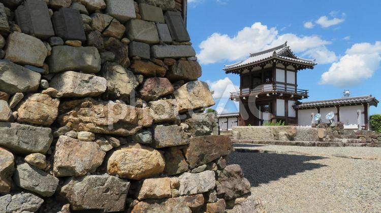 福知山城　天守台と釣鐘門 福知山城,横山城,臥龍城の写真素材
