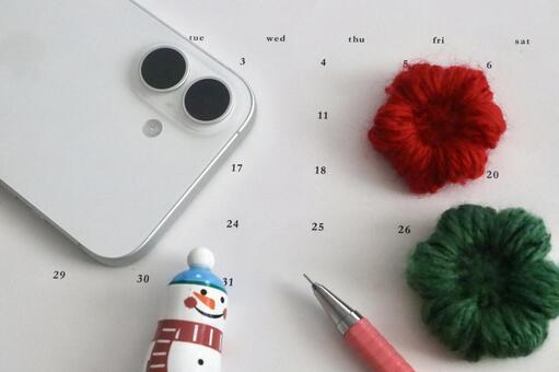 カレンダー　１２月イメージ 12月,カレンダー,スマホの写真素材