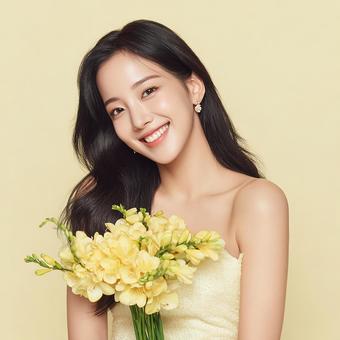幸福を届ける:可憐な笑顔と鮮やかな花々 幸福を届ける:可憐な笑顔と鮮やかな花々の写真