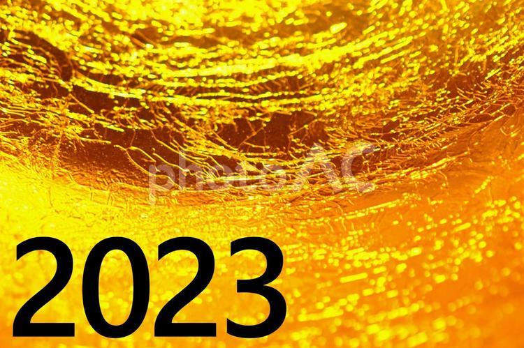 2023文字入り背景画像ゴールドブラック 2023,２０２３,ラッキーデーの写真素材