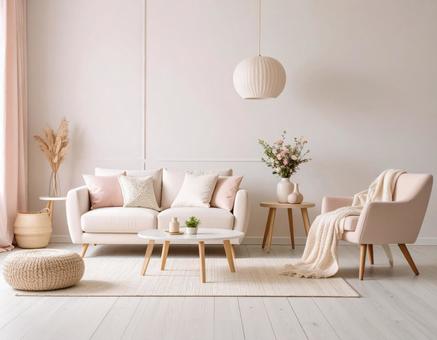 シンプルなリビングの写真