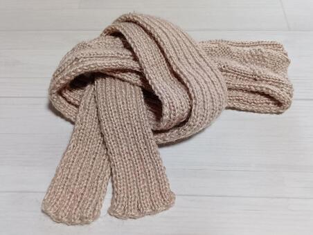 マフラー 毛糸,アクリル,棒針編みの写真素材