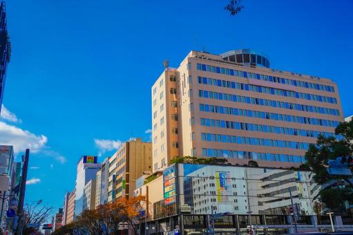 博多駅前のビル群 福岡,博多,駅前の写真素材