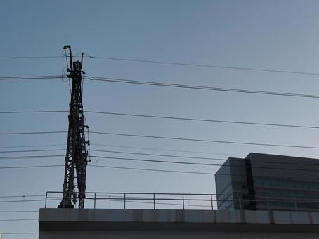 Photo, wire, telegraph pole, steel tower, 