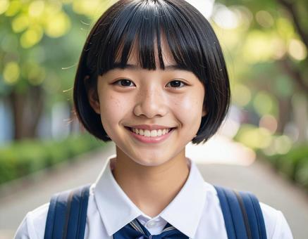 微笑む少女 微笑む少女の写真