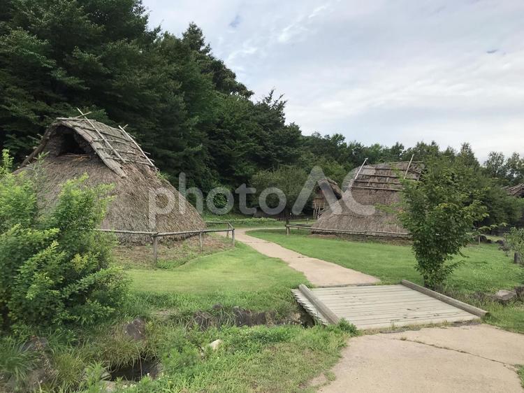 古墳時代の村の風景 弥生時代,古墳時代,古墳の写真素材