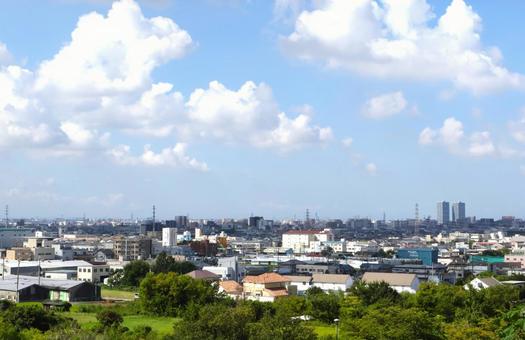 心合寺山古墳から眺める八尾市街地 住宅 心合寺山古墳から眺める八尾市街地 住宅の写真