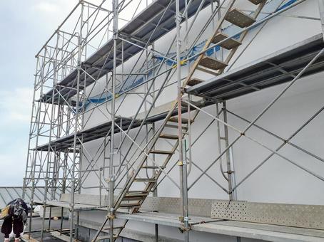 工事現場 足場,ネット,巾木の写真素材