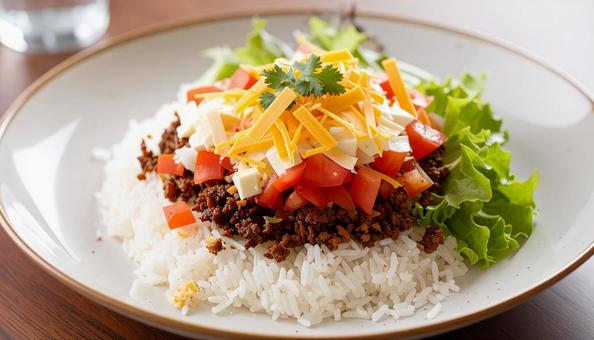 完熟トマトのタコライス 完熟トマトのタコライスの写真