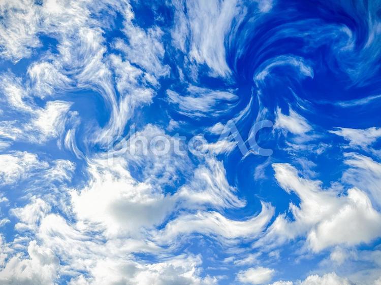 青空に波打つ雲 風,空,雲の写真素材