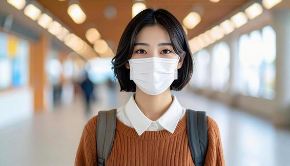 マスクをつける人 マスクをつける人の写真