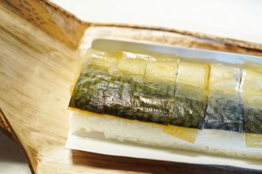 白板昆布がのった鯖寿司　(バッテラ) 鯖寿司,バッテラ,シメサバの写真素材