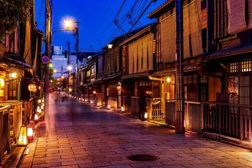 京都府　祇園の町並み 祇園,京都,街並みの写真素材