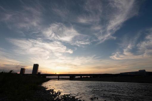 Sekido Bridge and the evening sky, JPG