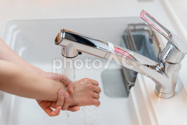 感染対策の手洗いイメージ 除菌,コロナウイルス,新型コロナウイルスの写真素材