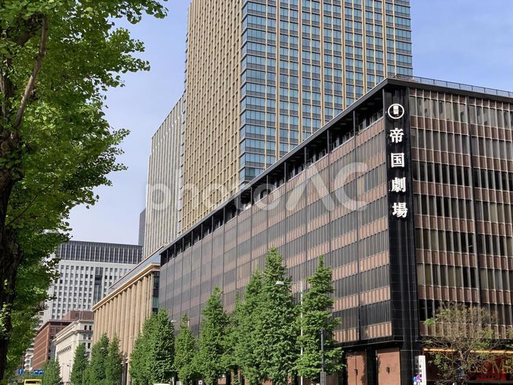 帝国劇場前の日比谷通り 帝国劇場,日比谷通り,丸の内の写真素材