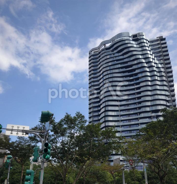 台湾の面白い形のビル 台湾,台北,ビルの写真素材