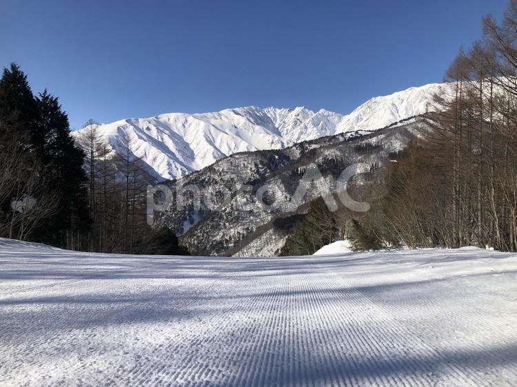 スキー場　ゲレンデ風景　白馬岩岳 スキー場,ゲレンデ,風景の写真素材