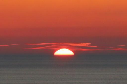 Sunset from Futatsugame on Sado Island, JPG