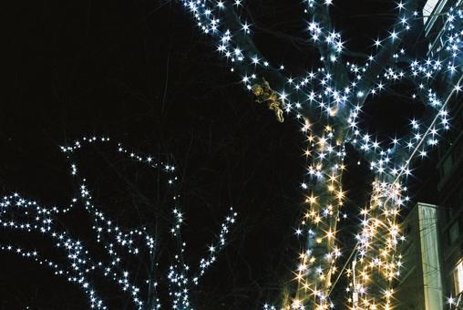 イルミネーションの天使 天使,イルミネーション,クリスマスの写真素材