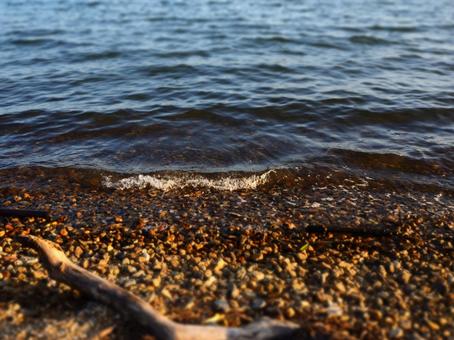 海で一休みの写真